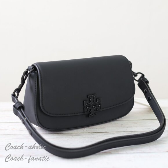NWT Tory Burch Britten Matte Convertible Crossbody in Black - Picture 4 of 13